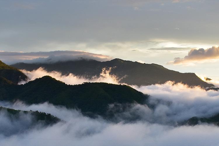 Clouds above mountains