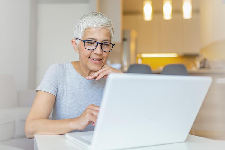 Woman using laptop