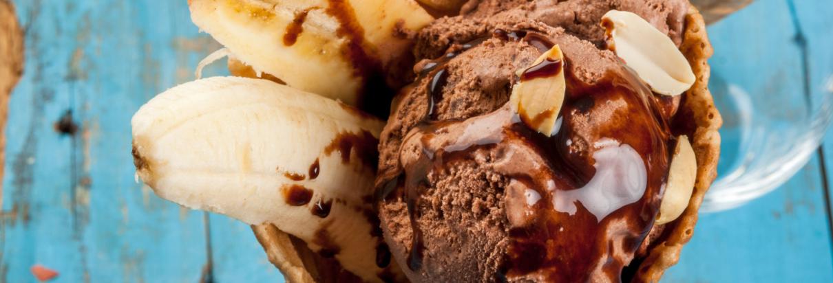Gelado de Banana e Chocolate