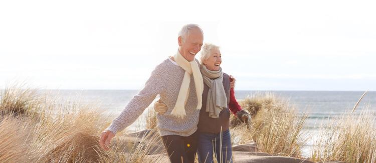 Woman Hugging & smiling