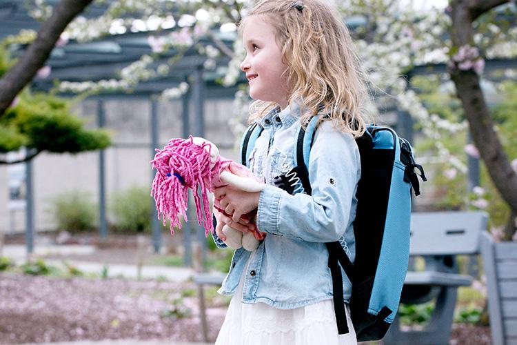 Child with backpack