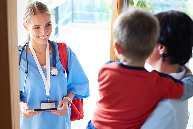 Nurse visiting patient