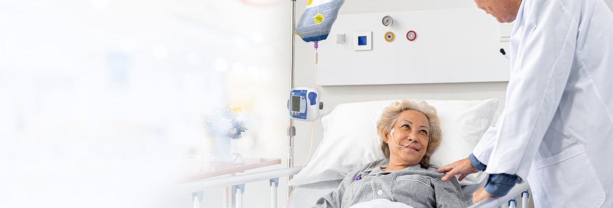 Woman in hospital