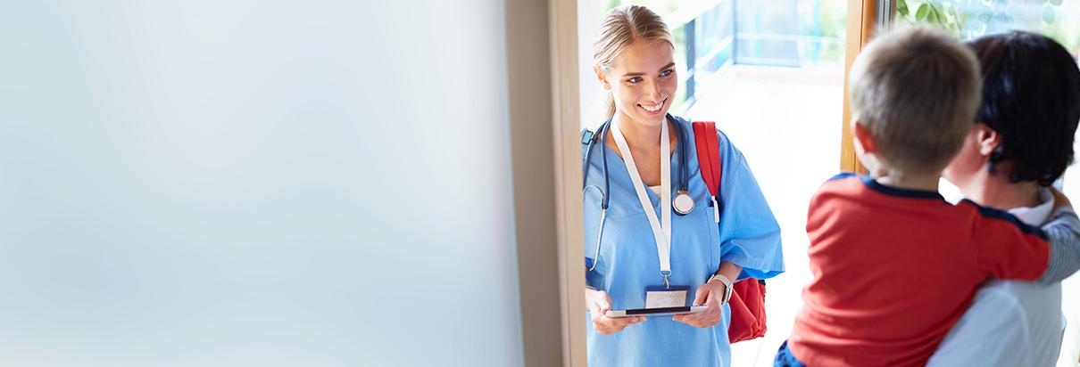 Nurse visiting patients at home