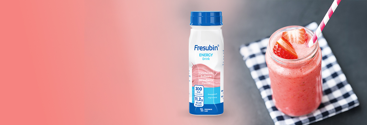 Erdbeer-Zitronen Shake mit dem Fresubin Energy Drink Erdbeergeschmack