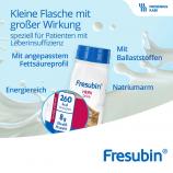 Fresubin HEPA Drink mit Angaben der Nährwerte - Kleine Flasche mit großer Wirkung, speziell für Patienten mit Leberinsuffizienz: energiereich, mit Ballaststoffen, natriumarm und mit angepasstem Fettsäureprofil.