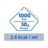 Fresubin Sondennahrung: Nährwerte Fresubin 2KCAL HP FIBRE pro Beutel(500 ml): 1000 kcal, 50g Protein. 2.0 kcal / ml.