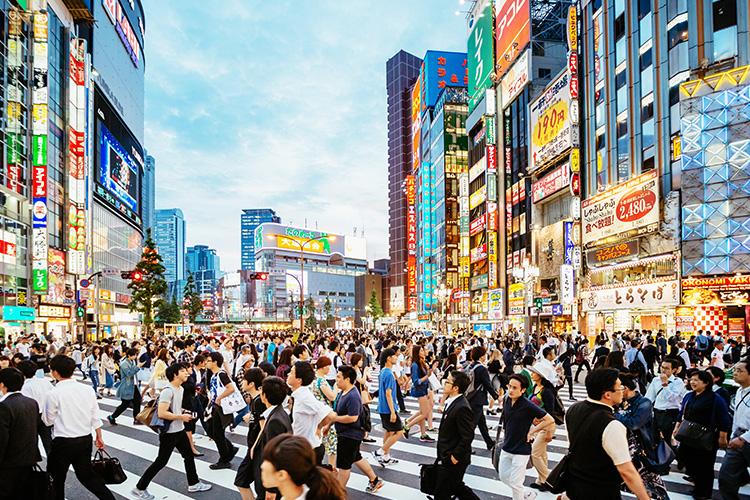 crowd of people in a big city