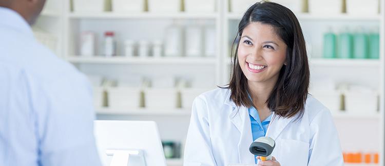 woman working at a pharmacy